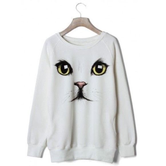 cat face sweatshirt